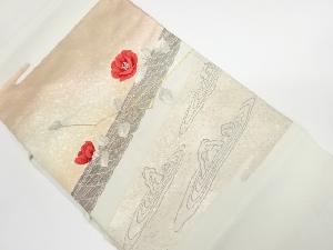 リサイクル　花に枯山水模様織出し名古屋帯